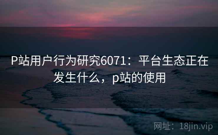 P站用户行为研究6071：平台生态正在发生什么，p站的使用
