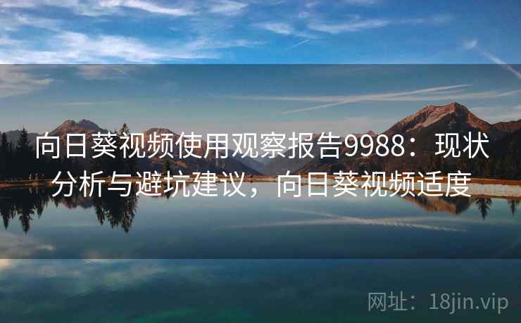 向日葵视频使用观察报告9988：现状分析与避坑建议，向日葵视频适度